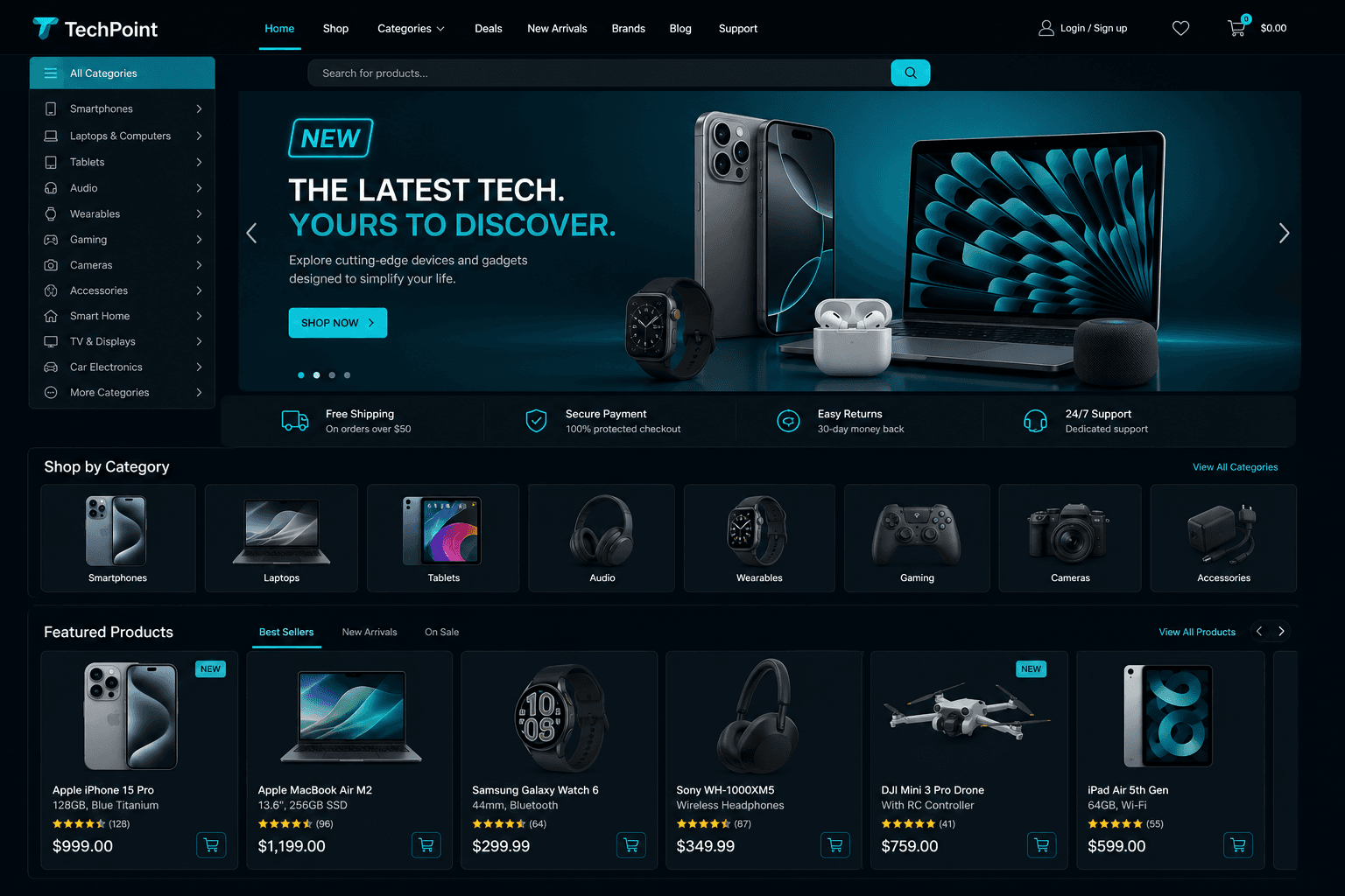 TechPoint — Магазин гаджетов с кабинетом и статусами заказа
